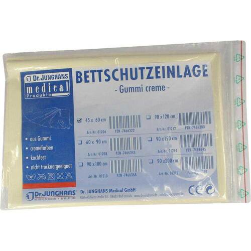 Bettschutzeinlage Gummi 45x60 cm creme - 1