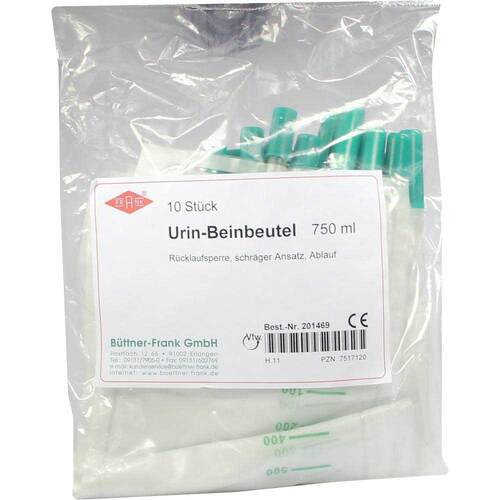 Urin Beinbeutel 750 ml R&uuml;ckl.Sp.mit Abl.schr&auml;g - 1