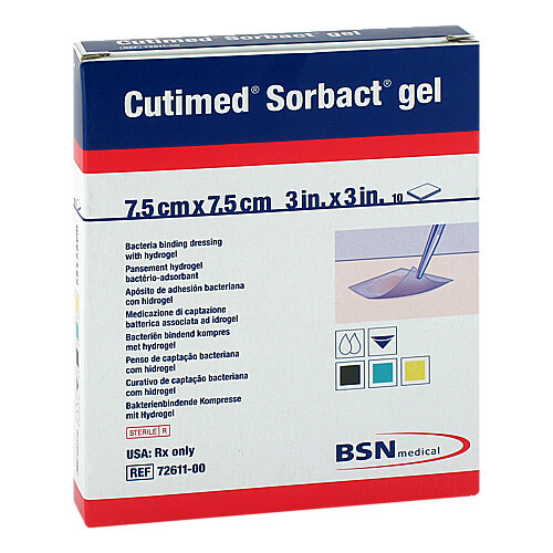 CUTIMED Sorbact Gel Kompressen 7,5x7,5 cm - 1