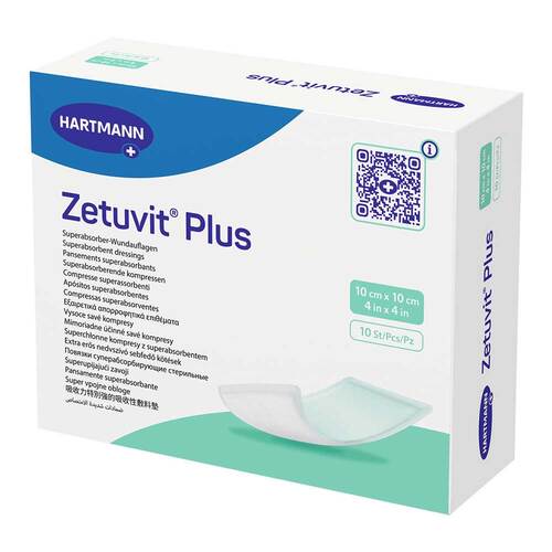 ZETUVIT Plus extrastarke Saugkompr.steril 10x10 cm - 1
