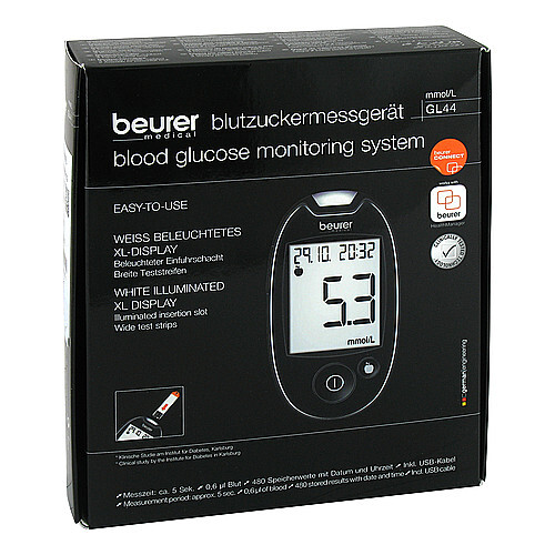 Beurer GL44 Blutzuckermessger&auml;t mmol / l - 1
