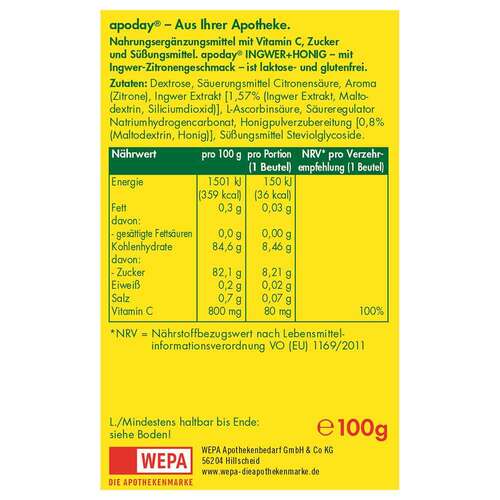 Apoday Ingwer + Honig+Vitamin C Pulver - 2