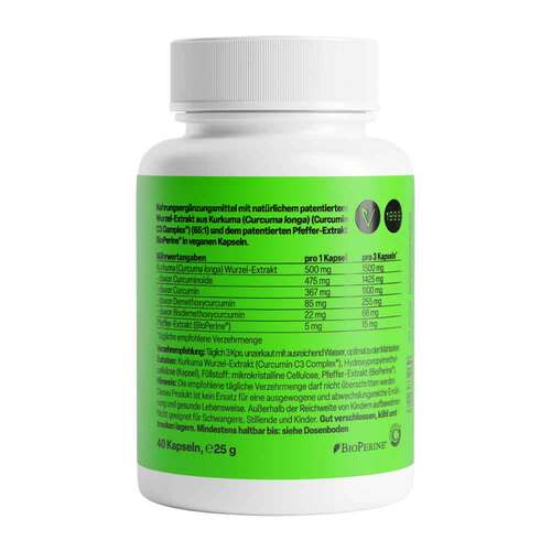 Curcumin-TRIPLEX3 500 mg / Kap.95% Curcumin + Bioperin - 2