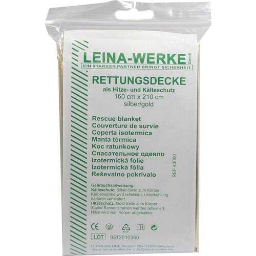 Rettungsdecke 160x220 cm gold / silber - 1