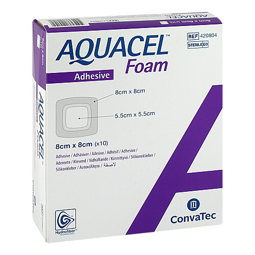 AQUACEL Foam adh&auml;siv 8x8 cm Verband - 1