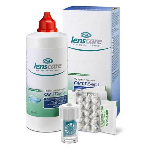 Lenscare Optisept Kombipackung 350 ml + 45 Tabletten +1 Beh. - 1