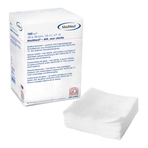Mullkompressen 10x10 cm unsteril 12fach - 1