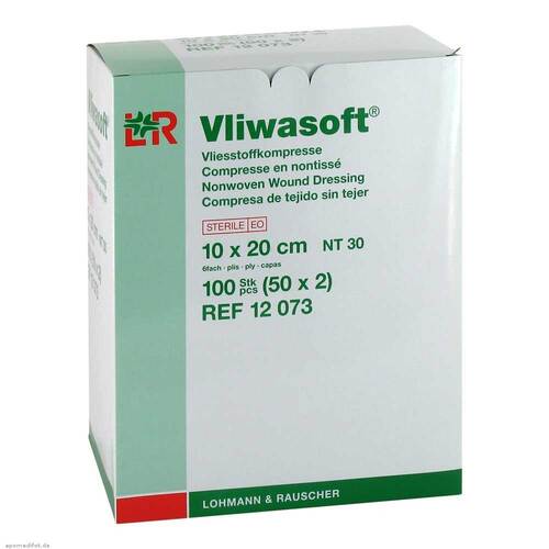 VLIWASOFT Vlieskompressen steril 10x20 cm 6l. - 1