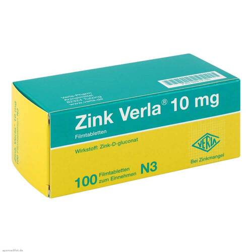 Zink Verla 10 mg Filmtabletten - 1