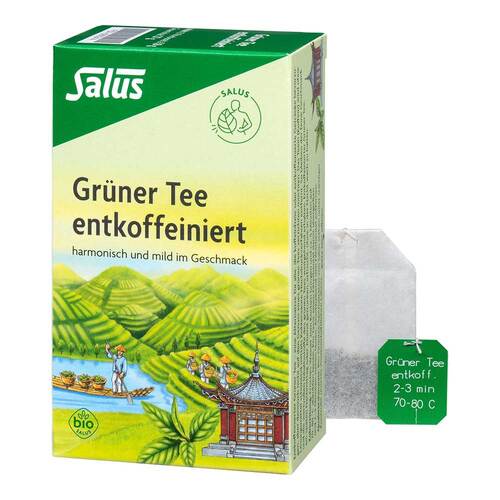 Gr&uuml;ner Tee entkoffeiniert Bio Salus Filterbeutel - 1