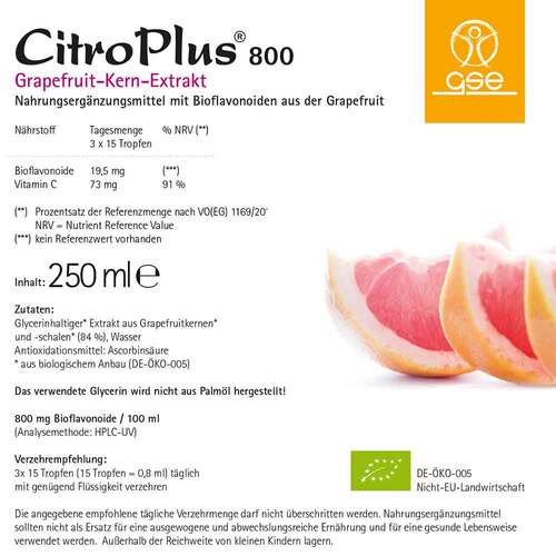 Gse Citroplus 800 Bio Grapefruit Kern Extr.Liquid. - 3