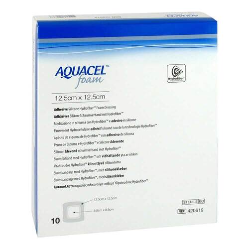 AQUACEL Foam adh&auml;siv 12,5x12,5 cm Verband - 1