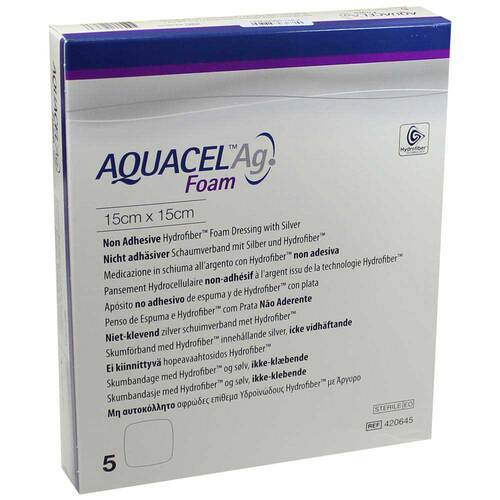 AQUACEL Ag Foam nicht adh&auml;siv 15x15 cm Verband - 1