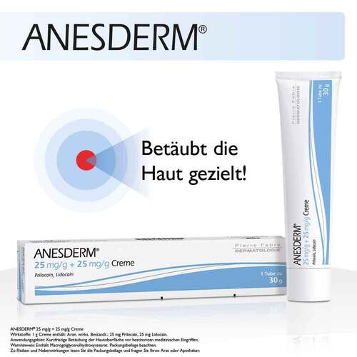 Anesderm 25 mg / g +   25 mg/g Creme + 2 Pflaster - 3