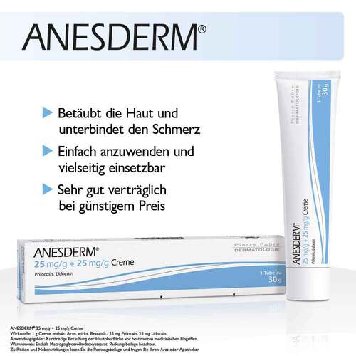 Anesderm 25 mg / g +   25 mg/g Creme - 2
