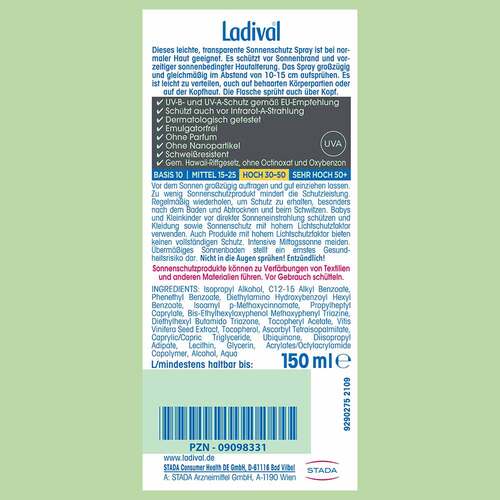 LADIVAL Sonnenschutz Spray LSF 30 - 2