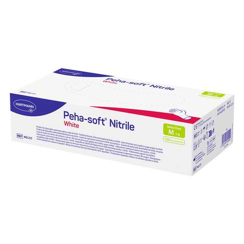 Peha-Soft nitrile white Untersuchungshandschuhe unsteril pf M - 1