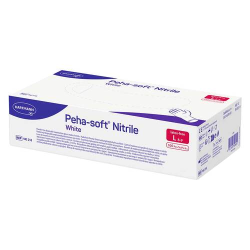 Peha-Soft nitrile white Untersuchungshandschuhe unsteril pf L - 1