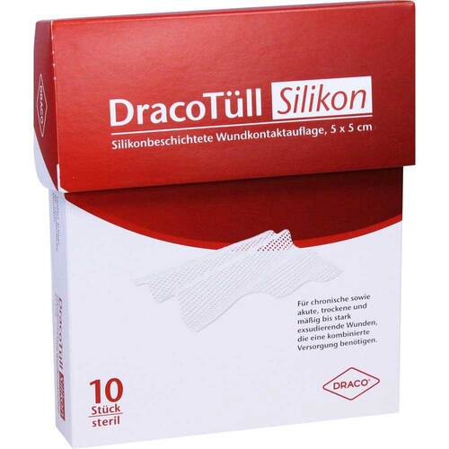 Dracot&uuml;ll Silikon 5x5cm silikonbesch.Wundkont.Auflage  - 1