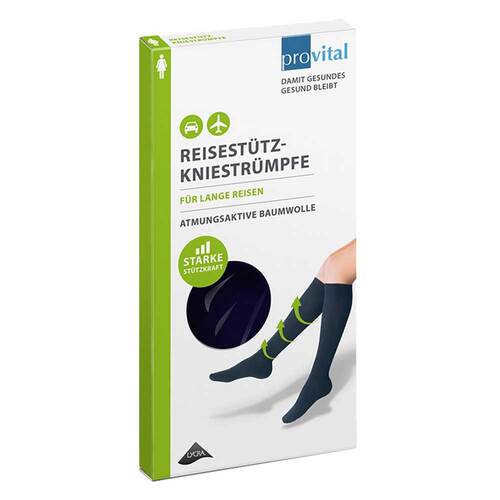 Provital Reisekniestr&uuml;mpfe Gr&ouml;&szlig;e 39-42 marine Baumwolle  - 1