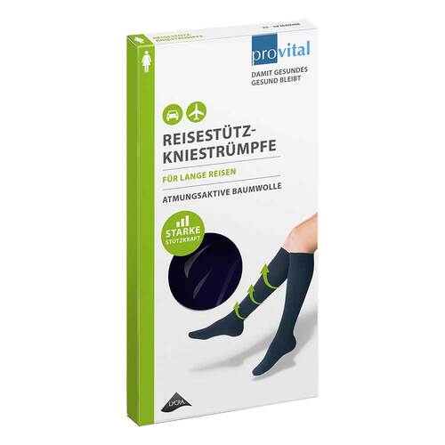 Provital Reisekniestr&uuml;mpfe Gr&ouml;&szlig;e 35-38 schwar.Baumwolle  - 1