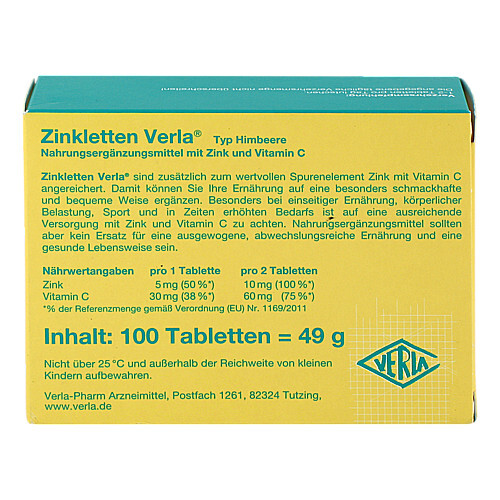 Zinkletten Verla Himbeere Lutschtabletten - 2