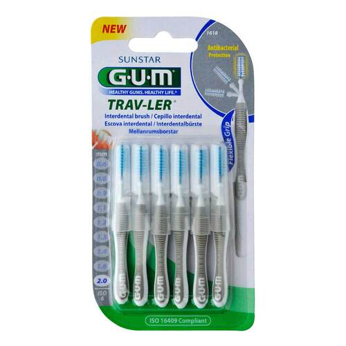 Gum Trav-Ler 2,0mm Kerze grau Interdental + 6Kappen - 1