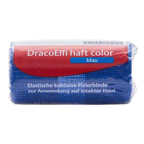 Dracoelfi haft color elastisch Fixierbinde 6 cmx4 m blau - 1