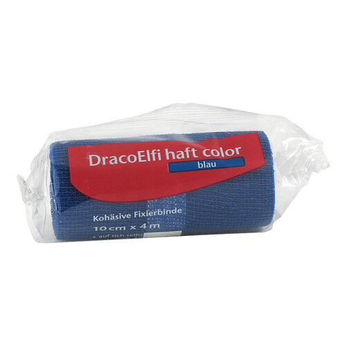 Dracoelfi haft color elastisch Fixierbinde 10 cmx4 m blau - 1