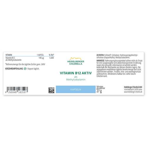 Vitamin B12 Aktiv Methylcobalamin Kapseln - 2