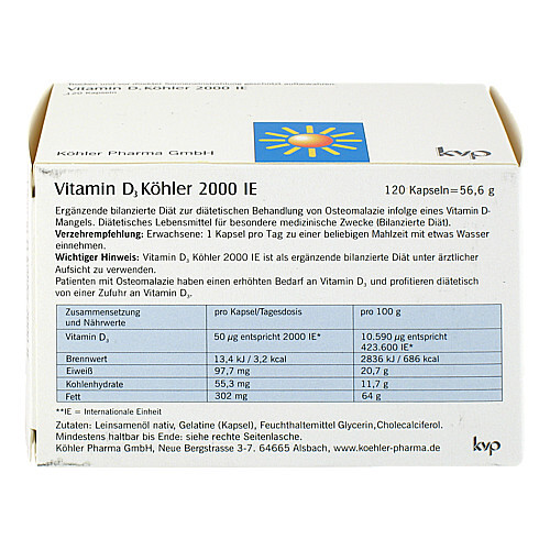 Vitamin D3 K&ouml;hler 2.000 I.E. Kapseln - 2