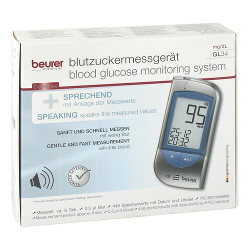 Beurer GL34 Blutzuckermessger&auml;t mg / dl - 1