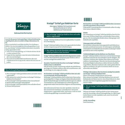 Kneipp Schlaf gut Baldrian forte &uuml;berzogene Tabletten  - 2