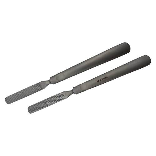 HORNHAUTRASPEL Metallgriff 2seitig 17 cm - 1
