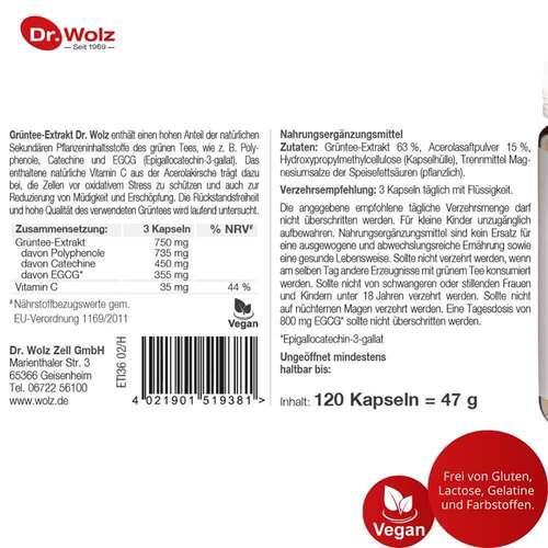 Gr&uuml;ntee Extrakt Dr.Wolz Kapseln - 6