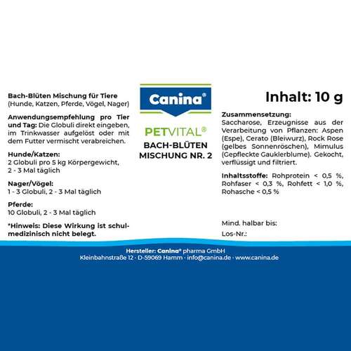 Petvital Bachbl&uuml;ten Nr.2 Globuli vet. (f&uuml;r Tiere) - 2