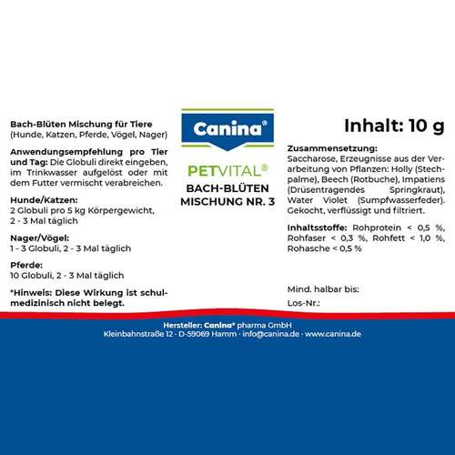 Petvital Bachbl&uuml;ten Nr.3 Globuli vet. (f&uuml;r Tiere) - 2