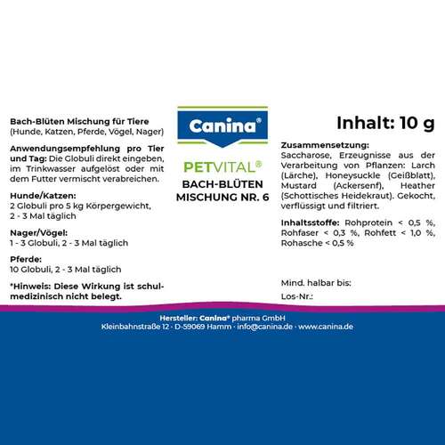 Petvital Bachbl&uuml;ten Nr.6 Globuli vet. (f&uuml;r Tiere) - 2