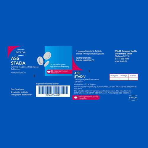 Ass Stada 100 mg magensaftresistente Tabletten - 6