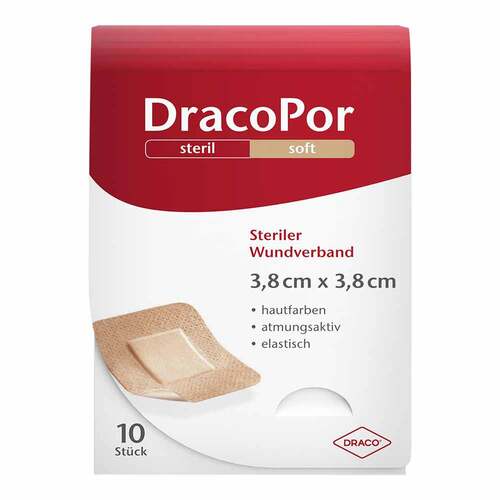 Dracopor Wundverband 3,8x3,8 cm steril hautfarben - 1