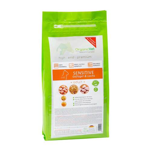 Organicvet Katze Trockennahrung Sensitive Gefl&uuml;gel&L. - 1