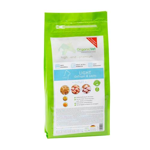 Organicvet Katze Trockennahrung Light Gefl&uuml;gel&Lachs - 1