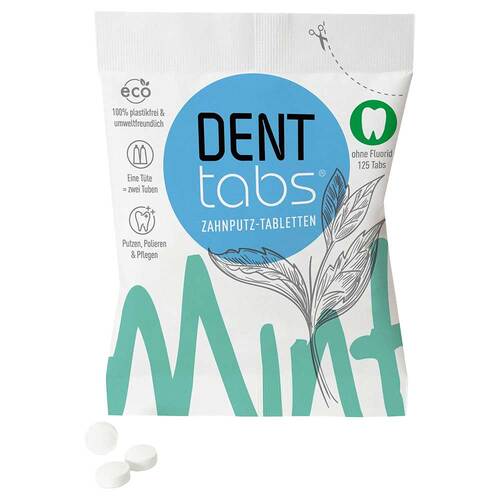 Denttabs Zahnputztabletten stevia-mint ohne Fluorid - 1