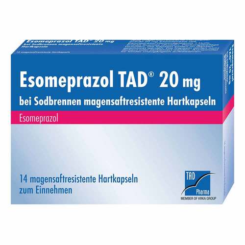 Esomeprazol Tad 20 mg bei Sodbrennen magensaftresistent Hartkapseln  - 1