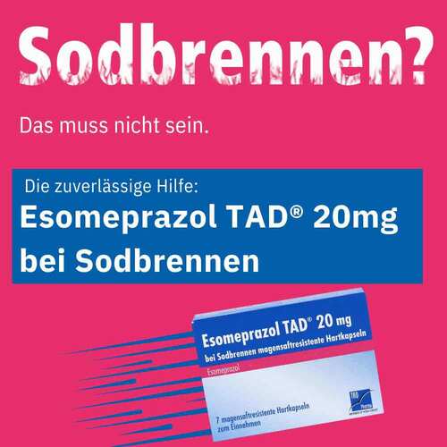 Esomeprazol Tad 20 mg bei Sodbrennen magensaftresistent Hartkapseln  - 2