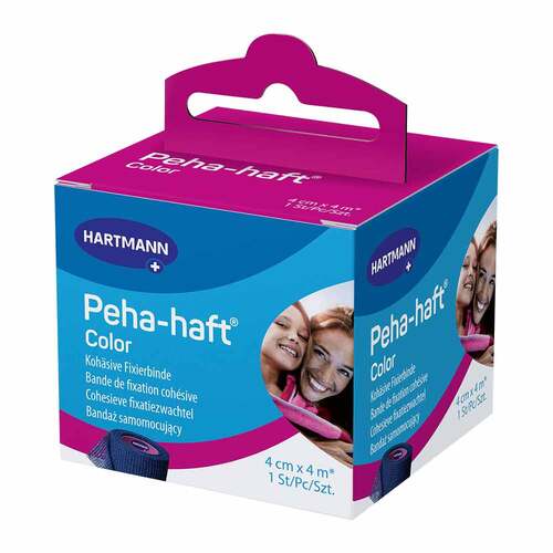 Peha-Haft Color Fixierbinde latexfrei 4 cmx4 m blau - 1