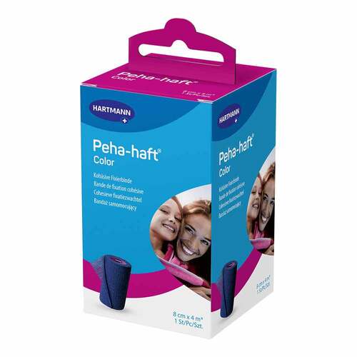 Peha-Haft Color Fixierbinde latexfrei 8 cmx4 m blau - 1