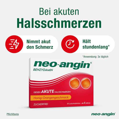 Neo-Angin Benzydamin akute Halsschmerz.Honig-Oran. - 2