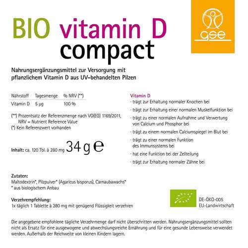 Gse Vitamin D Compact Bio Tabletten - 3