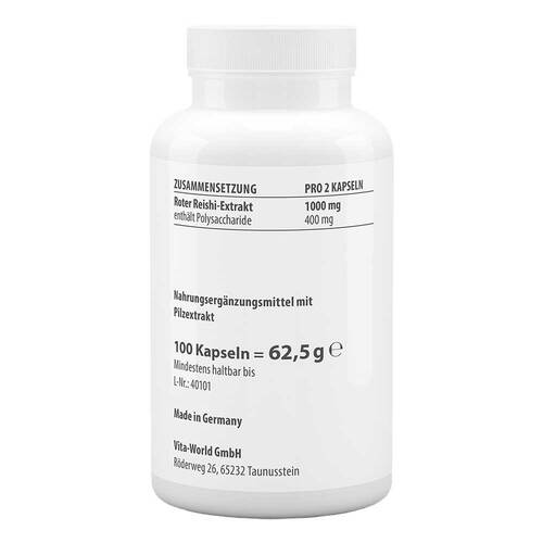 Roter Reishi Extrakt 500 mg 40% Polysacchar.Kapseln  - 2